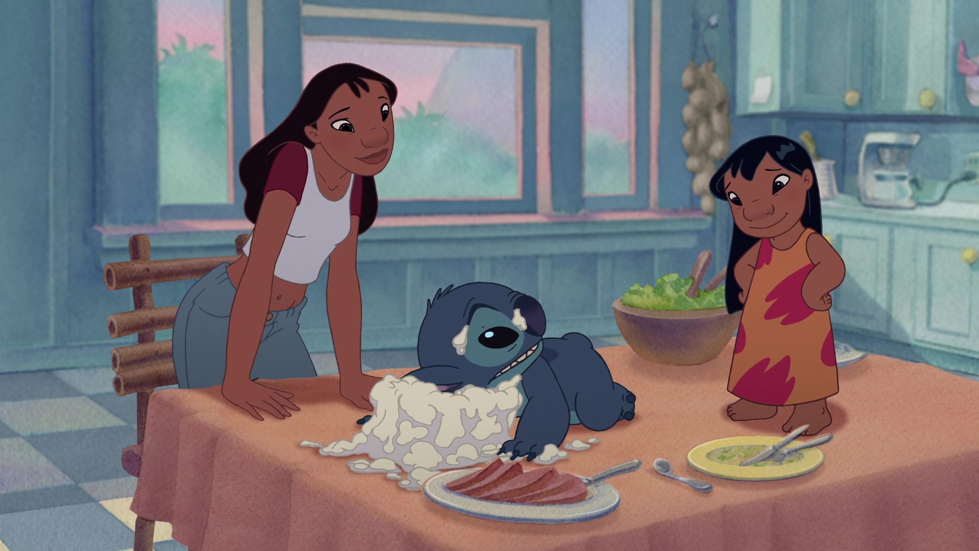 Стич 2. Lilo and Stitch 2. Лило и Стич дом со стороны. Стич с хозяйкой. Стич движения.