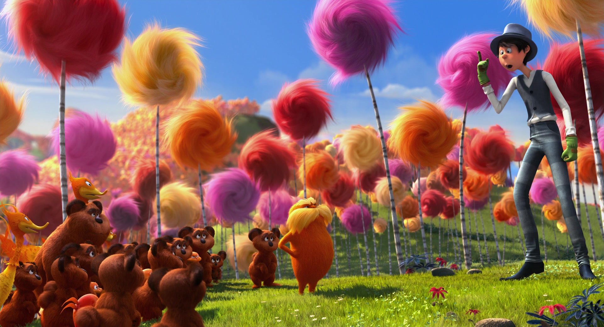 The lorax astd. Лоракс мультфильм 2012. Дженни Слейт Лоракс. Лоракс мультфильм 1972. Лоракс пейзажи.