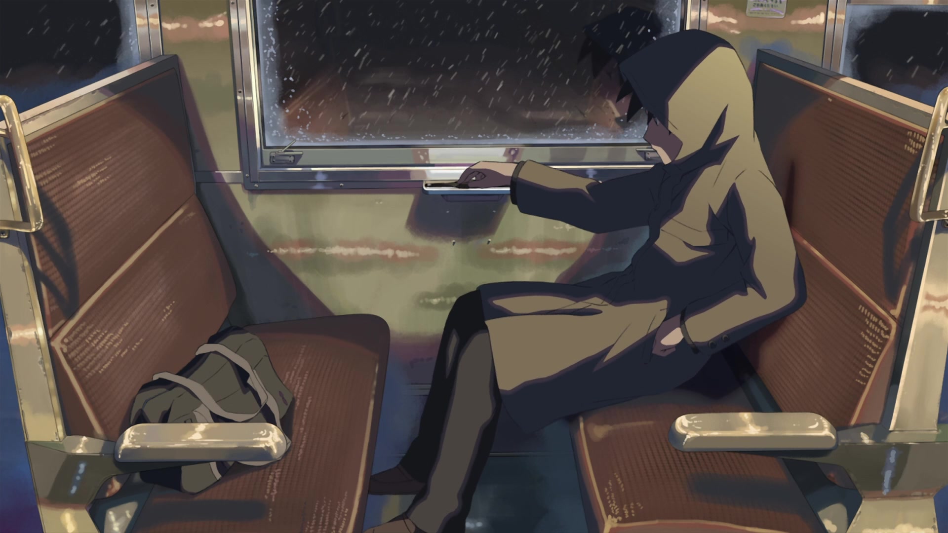 Макото Синкай аниме кадры поезда